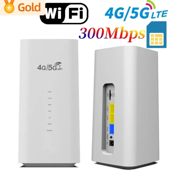 Wireless Router 300Mbps CPE 4G WiFi Router 3 RJ45 with SIM Card Slot Wide Coverage Internal Antenna for Indoor Outdoor 1