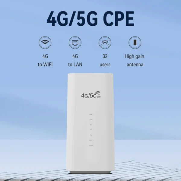 Wireless Router 300Mbps CPE 4G WiFi Router 3 RJ45 with SIM Card Slot Wide Coverage Internal Antenna for Indoor Outdoor 3