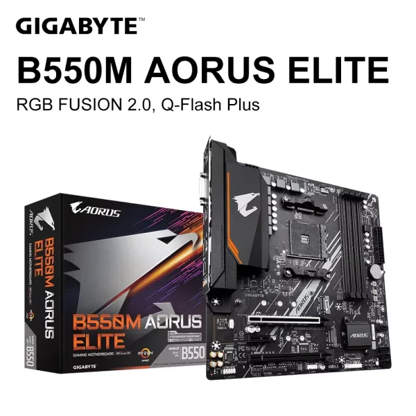 GIGABYTE B550M AORUS ELITE Micro-ATX DDR4 AMD Motherboard B550 128 GB PCI - E 4.0 AM4 USB3.2 Double channel placa mae 1