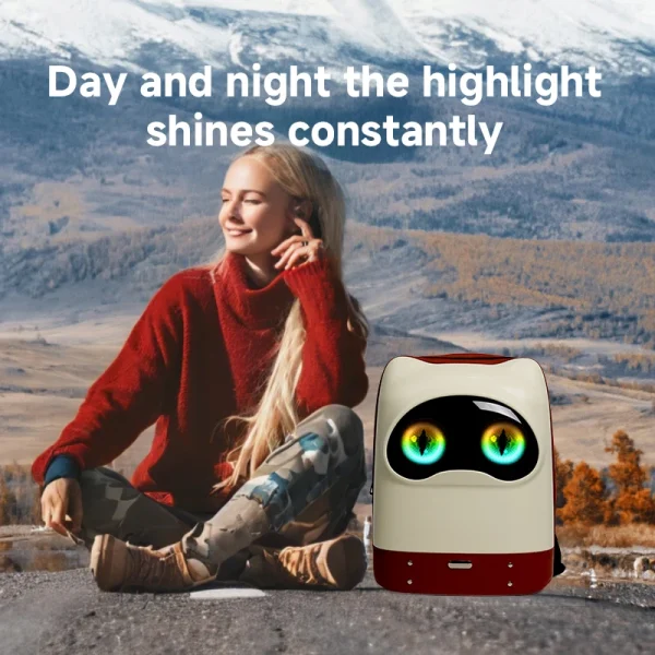 Led Screen Cell Phone Programming Pattern Lightweight Hard Case School Backpack Women Travel Backpack College Backpacks 3