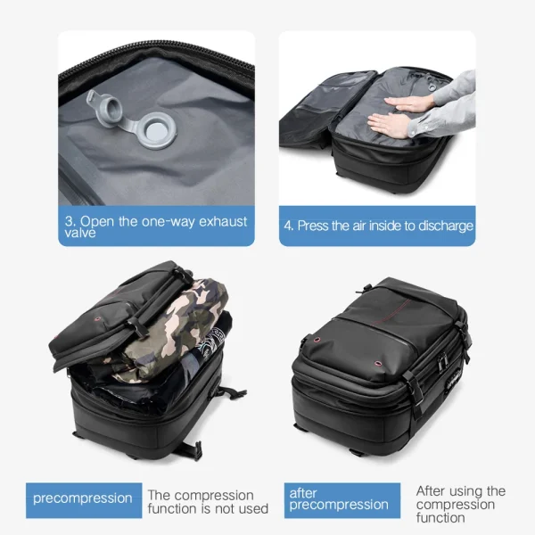 Men Travel Backpack vacuum compression 17 inch Laptop Backpack Business Large Capacity school Backpack Expanded Hiking backpack 3