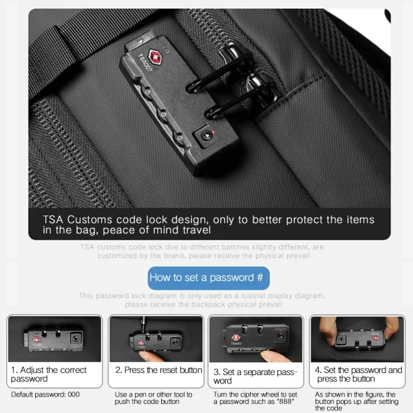 Men Travel Backpack vacuum compression 17 inch Laptop Backpack Business Large Capacity school Backpack Expanded Hiking backpack 4