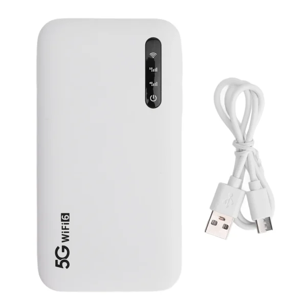 5G WiFi 6 Mobile Hotspot High Speed Support 16 Devices 6100mAh Portable WiFi Hotspot Router with SIM Card Slot for Phone Tablet 2