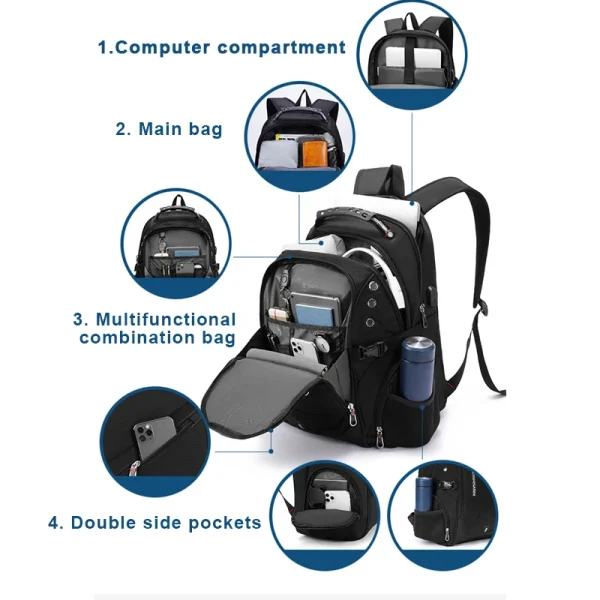 2025 Waterproof 17/20 Inch Laptop Backpack Men Airplane Travel Backpack Women Oxford Rucksack Male School Bag modern Mochila 4
