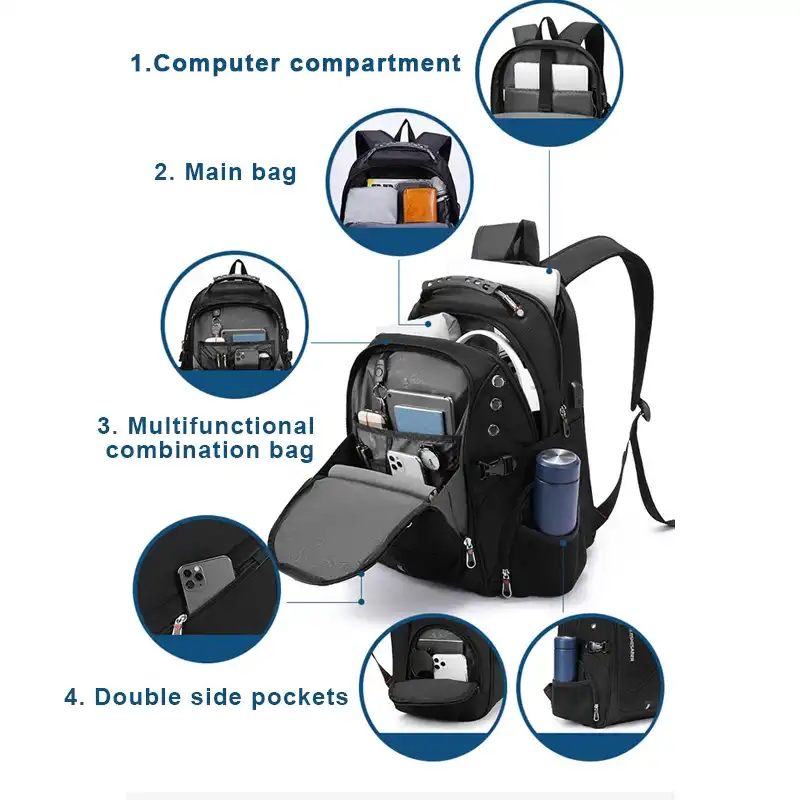 2025 Waterproof 17/20 Inch Laptop Backpack Men Airplane Travel Backpack Women Oxford Rucksack Male School Bag modern Mochila 4