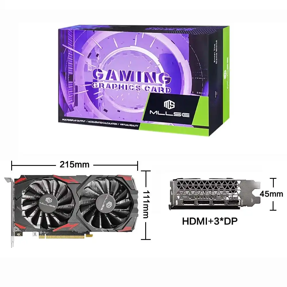 MLLSE AMD RX 580 8GB 2048SP Gaming Graphics Card GDDR5 256Bit PCI-E 3.0 ×16 8Pin Radeon GPU Rx 580 Video Card Placa De Video 4