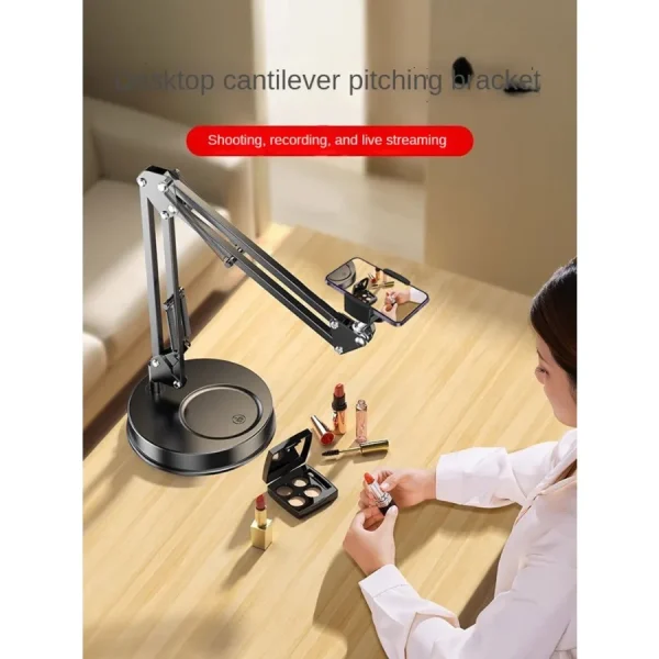 Weighted base desktop phone stand food shooting live streaming stand cantilever overhead shooting stand 2