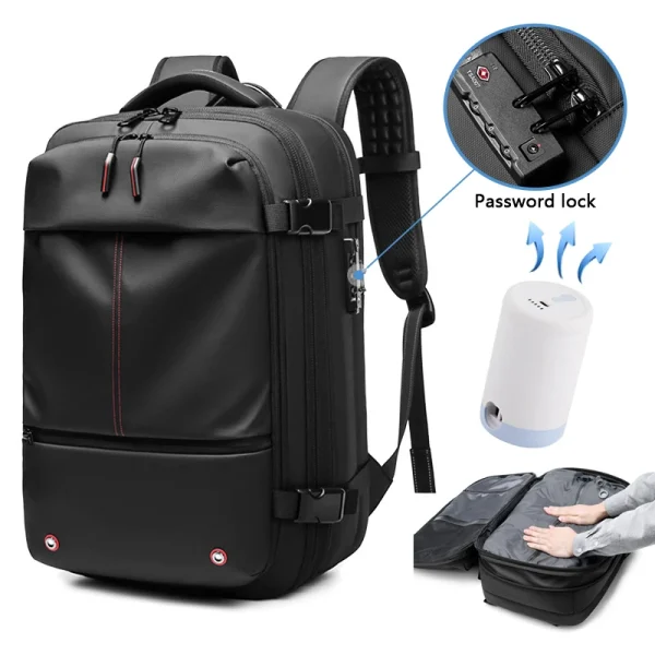 Men Travel Backpack vacuum compression 17 inch Laptop Backpack Business Large Capacity school Backpack Expanded Hiking backpack 1