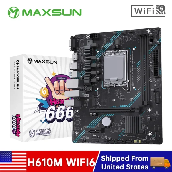 MAXSUN Motherboard H610M WIFI DDR5 support Intel 14/13/12th generation Core LGA1700 CPU DDR5 M.2 PCIEX16 4.0 Computer components 1